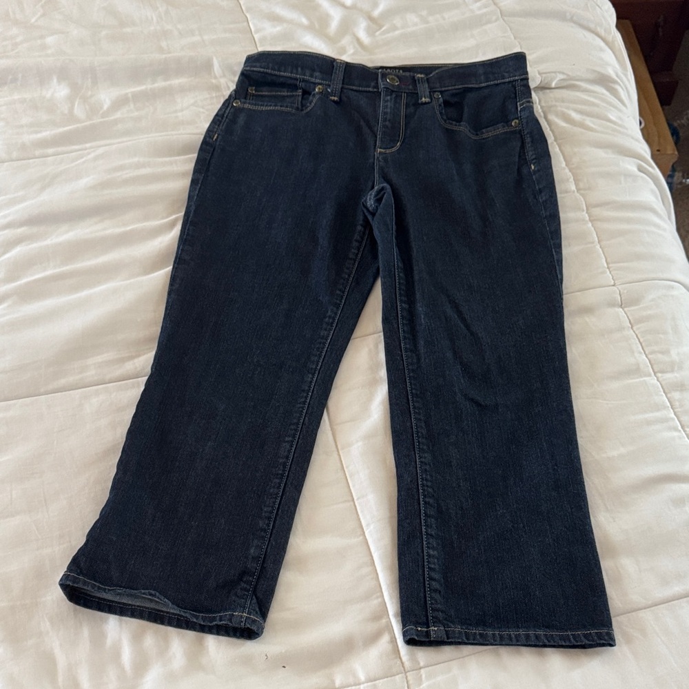 Talbots Dark Wash Straight Leg Capris Size 2